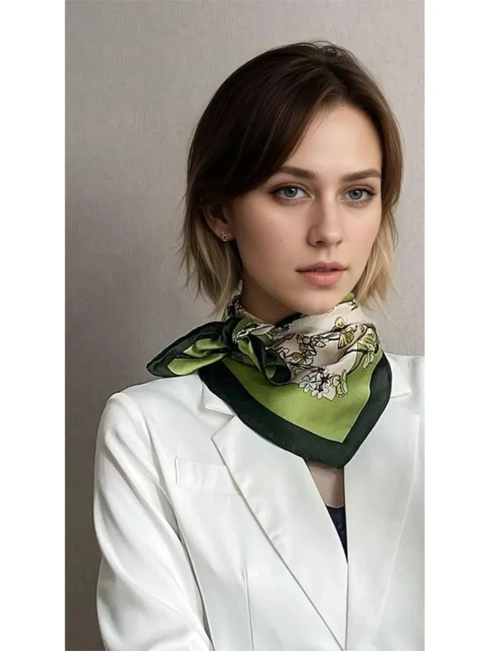 100% Mulberry Silk Square Scarf for Hair - 25.6